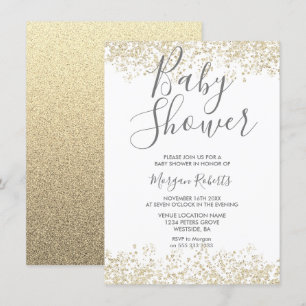 Invitación moderna a Baby Shower de Purpurina de o