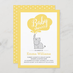 Invitación moderna a Baby Shower para elefantes