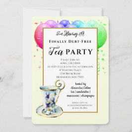 Invitación moderna a fiesta de té libre de deudas
