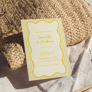 Invitación moderna a la boda amarilla con mantequi