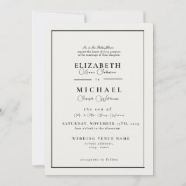 Invitación moderna a la boda blanca y negra