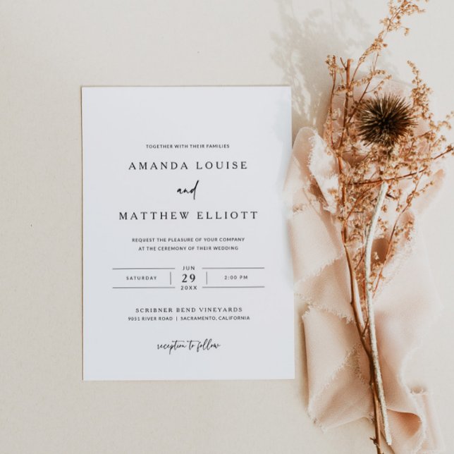 Invitación moderna a la boda blanca y negra (Subido por el creador)