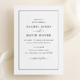 Invitación moderna a la boda blanca y negra