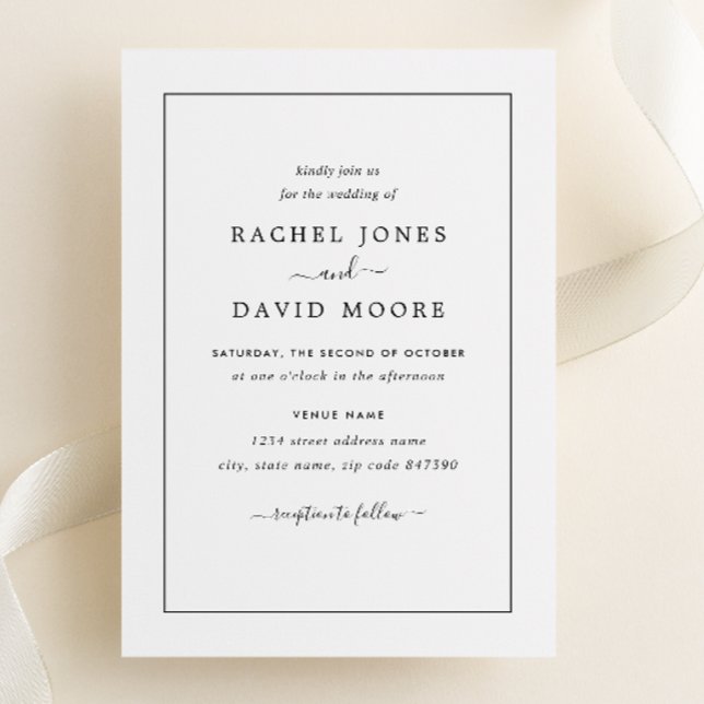 Invitación moderna a la boda blanca y negra (Subido por el creador)