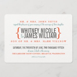 Invitación moderna a la boda con el rimento