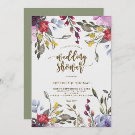 invitación moderna a la boda de bodas con flores s