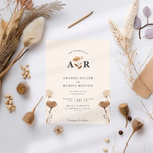 Invitación moderna a la boda de Boho