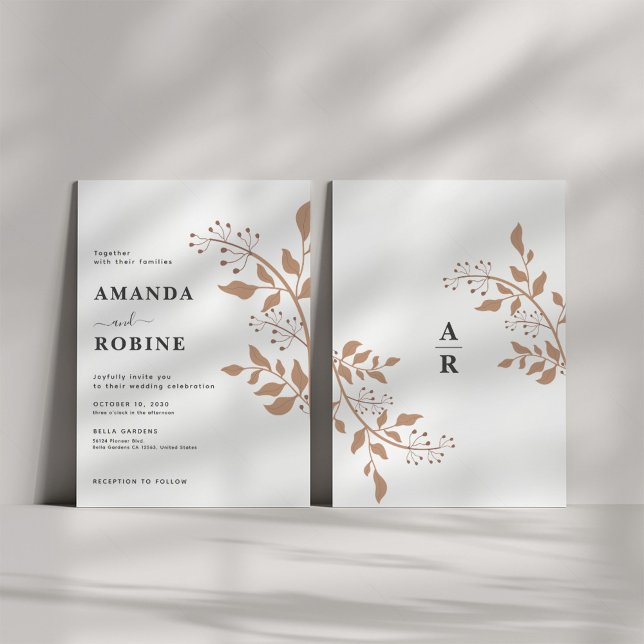 Invitación moderna a la boda de Boho (Subido por el creador)