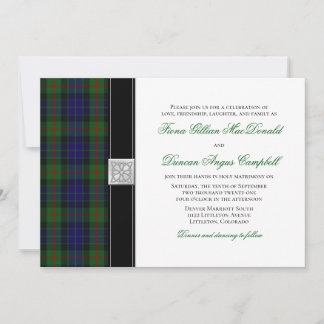 Invitación moderna a la boda de Gunn Tartán