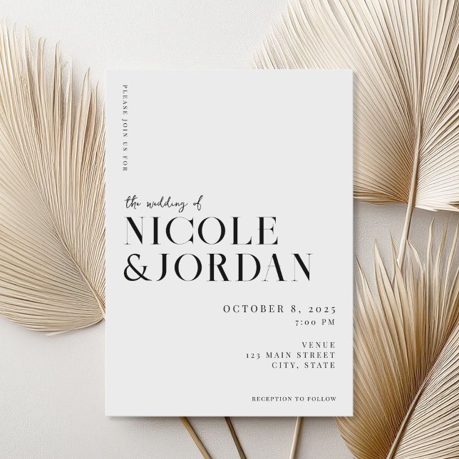 Invitación moderna a la boda de Moda simple (Subido por el creador)