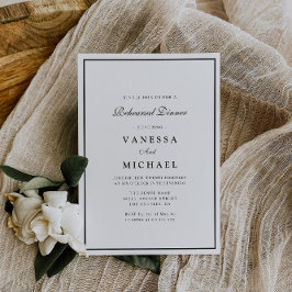 invitación moderna a la cena en blanco y negro