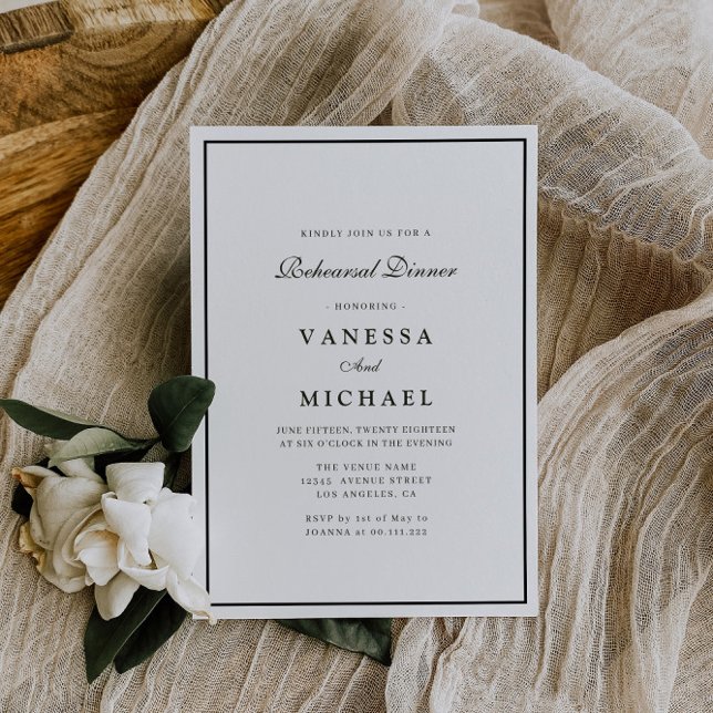 invitación moderna a la cena en blanco y negro (Subido por el creador)