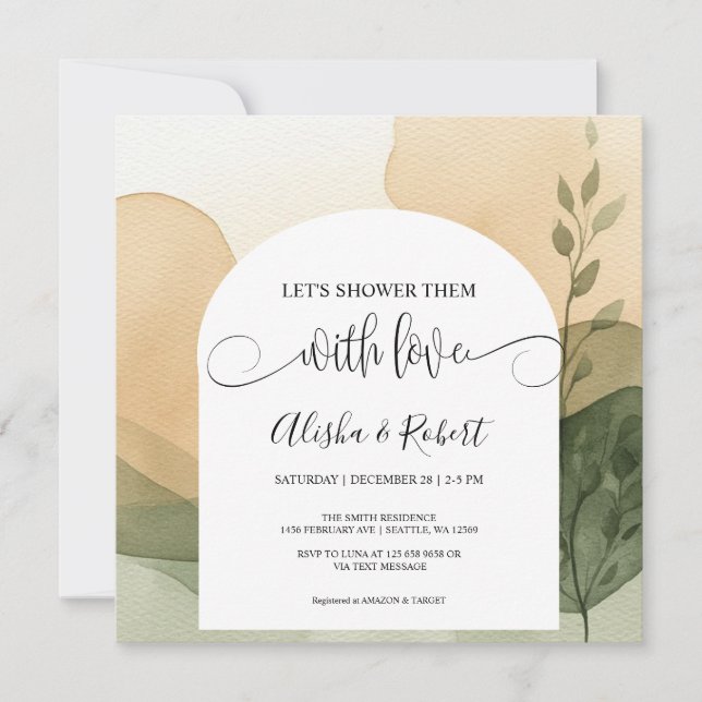 Invitación moderna a la ducha de regalos para pare (Anverso)