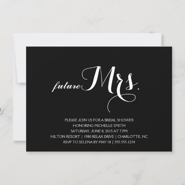 Invitación moderna a la ducha nupcial (Anverso)