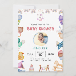 invitación moderna a la ducha para bebés