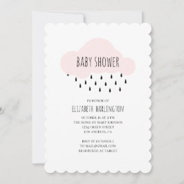 Invitación moderna a la ducha para bebés. Nube ros