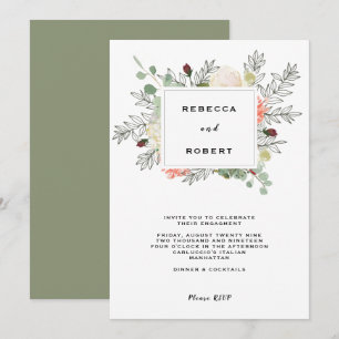 invitación moderna a la fiesta de compromiso botán