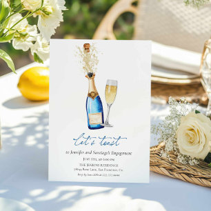 Invitación moderna a la fiesta de compromiso con e