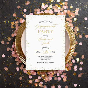 Invitación moderna a la fiesta de compromiso de Gl