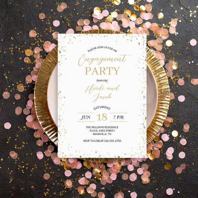 Invitación moderna a la fiesta de compromiso de Gl (Subido por el creador)