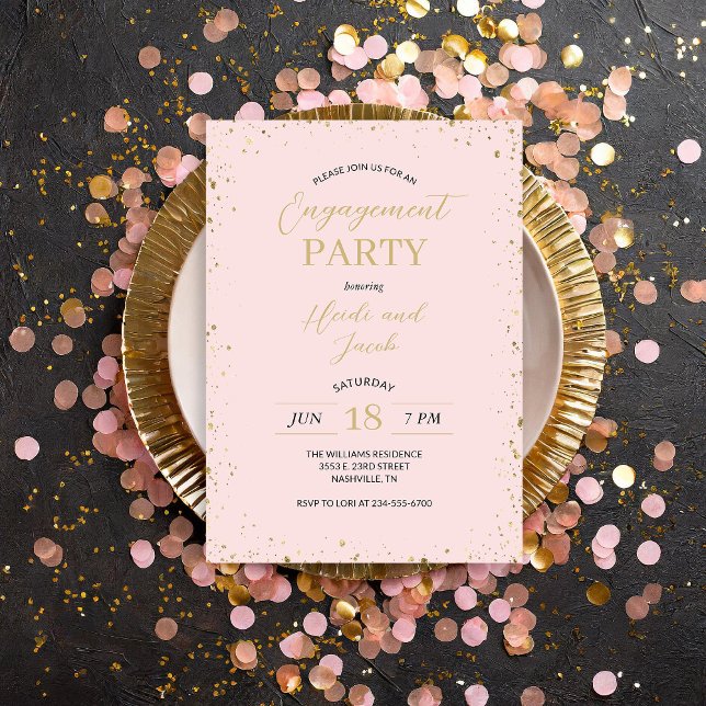 Invitación moderna a la fiesta de compromiso de Gl (Subido por el creador)