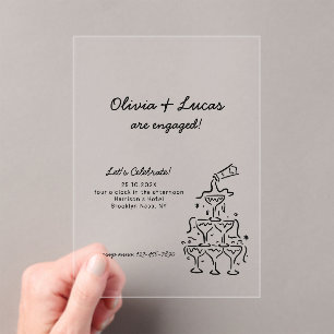 Invitación moderna a la fiesta de compromiso de la