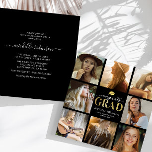 Invitación moderna a la fiesta de graduación con 8