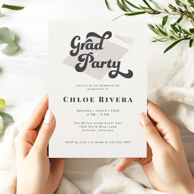 Invitación moderna a la fiesta de graduación con b (Subido por el creador)