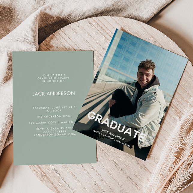 Invitación moderna a la fiesta de graduación con f (Subido por el creador)