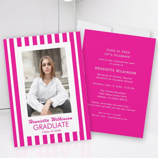 Invitación moderna a la fiesta de graduación en ro (Subido por el creador)