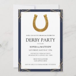 Invitación moderna a la fiesta del Derby ecuestre