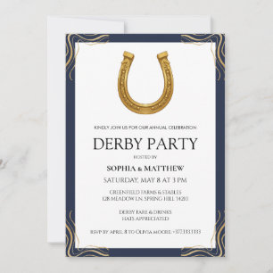 Invitación moderna a la fiesta del Derby ecuestre