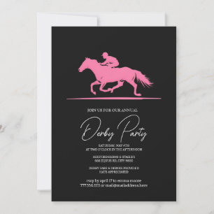 Invitación moderna a la fiesta del Derby Negro Ros