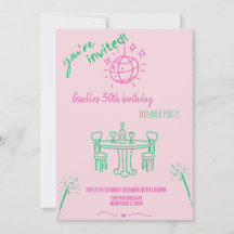 Invitación moderna a mano para cena de cumpleaños