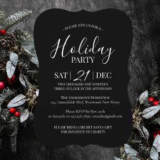 Invitación moderna a un partido de Navidades blanc
