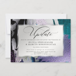 Invitación Moderna Abstracción Audaz Orquídea Azul Posposició