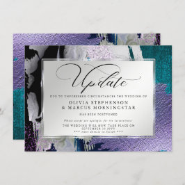 Invitación Moderna Abstracción Audaz Orquídea Azul Posposició