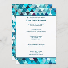 Invitación Moderna acuarela azul Abstract Bar Mitzvah