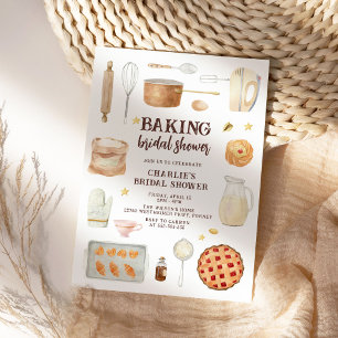 Invitación Moderna acuarela Baking Fiesta Bridal Shower