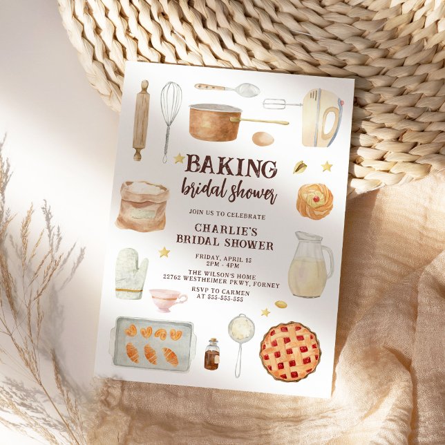 Invitación Moderna acuarela Baking Fiesta Bridal Shower (Subido por el creador)