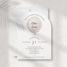 Moderna acuarela Beige Balloon Baby Shower