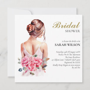 Invitación Moderna acuarela Boda rosa ducha de novia