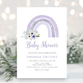 Invitación Moderna acuarela Boho Chica arcoiris Baby Shower