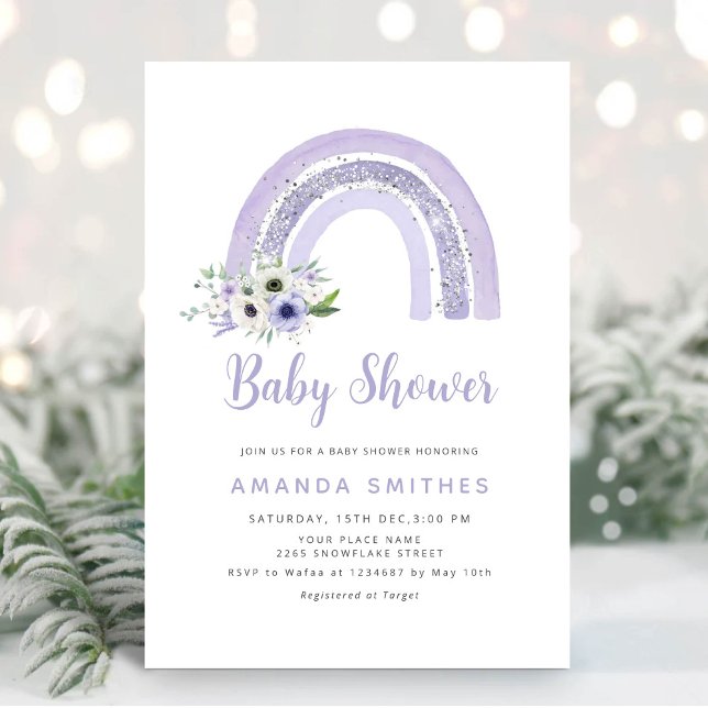 Invitación Moderna acuarela Boho Chica arcoiris Baby Shower (Subido por el creador)