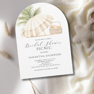 Invitación Moderna acuarela de ducha de novia picnic