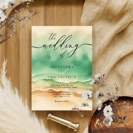 Invitación Moderna acuarela de Ocean Beach Sunny