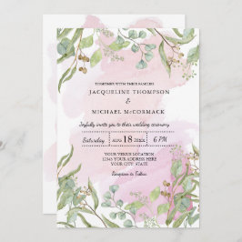 Invitación Moderna acuarela Eucalyptus Greenery Boda