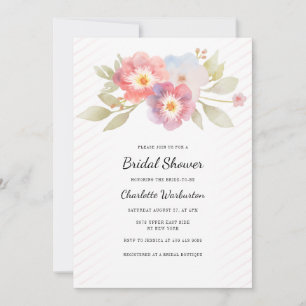 Invitación Moderna acuarela Floral Bridal Shower