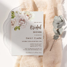 Moderna acuarela floral Crema marfil ducha de novi