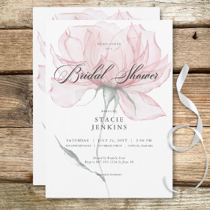 Invitación Moderna acuarela Floral rosa ducha de novia